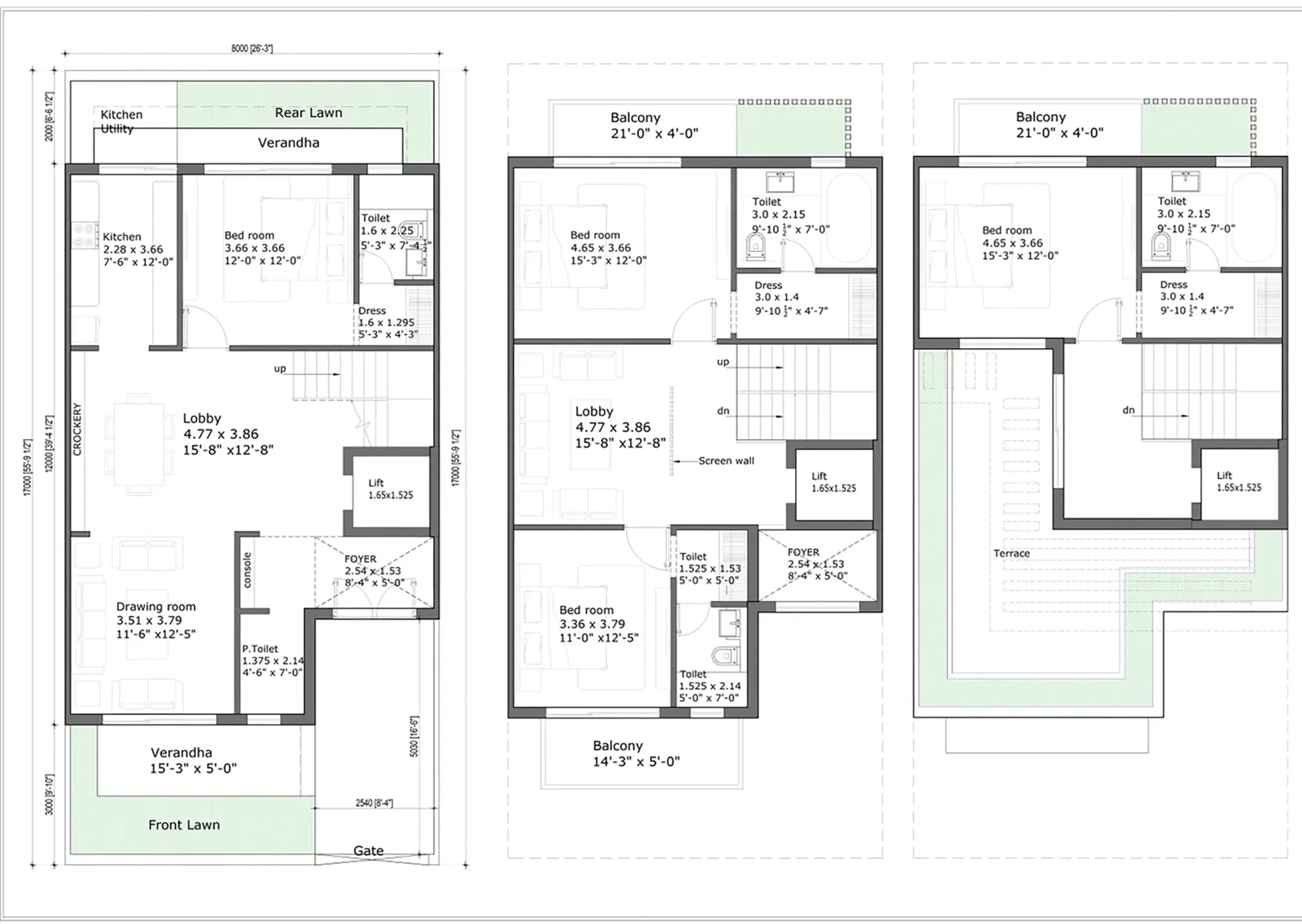 Forest Walk Villas 4 BHK Flats Floor Plan